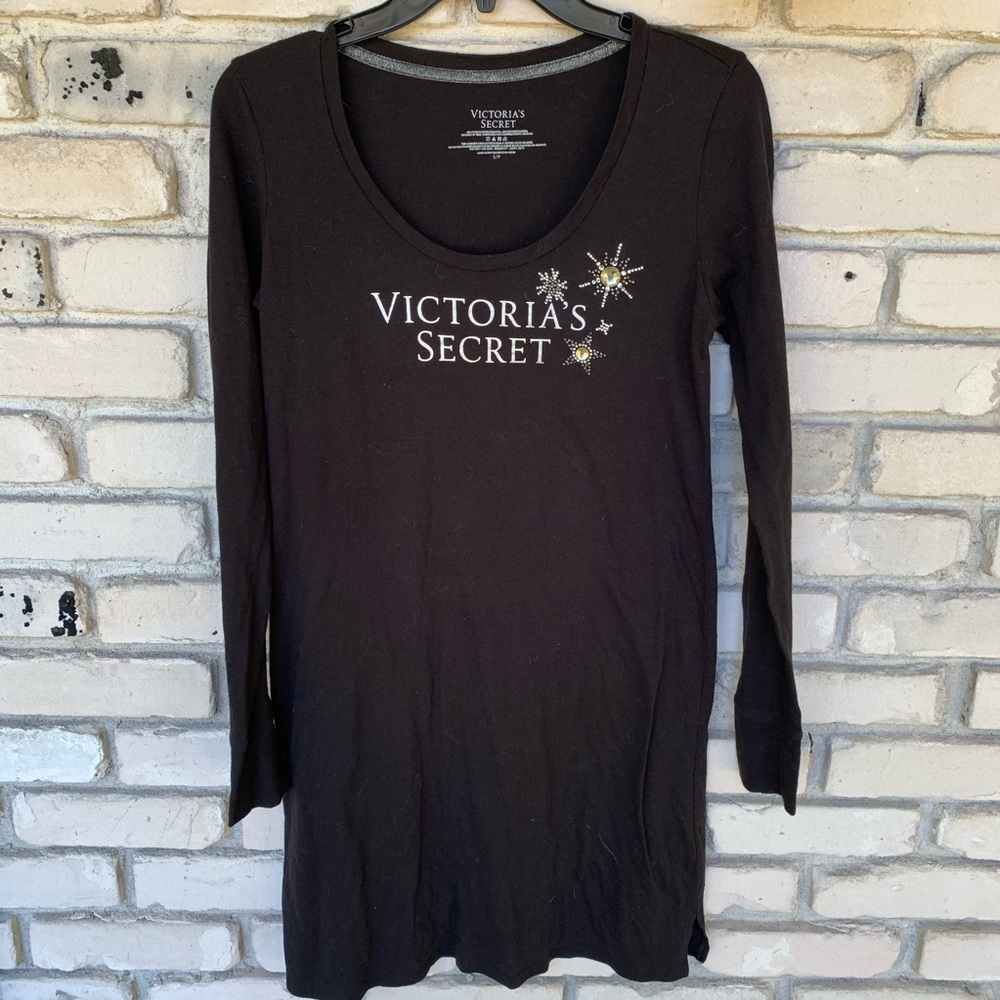 Victoria secret black nightgown 2 jewels in front